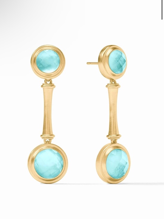Julie Vos Bamboo Hoop - Chalcedony Blue Enamel - L - Breeze Julie Vos Bamboo Statement Earring - Iridescent Bahamian Blue